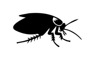 Black cockroach illustration. Silhouette of a pest insect isolated on white background. Concept of pest control, infestation, and home hygiene. For design, print and educational material. vector