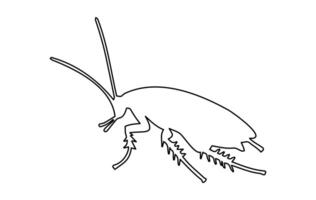 Black outline of cockroach isolated on white surface. Illustration. Icon, sign, pictogram, print. Design element. Pest control and infestation concept for design, print and educational material vector