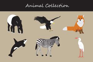 animales recopilación. plano estilo ilustración. vector