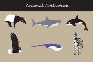 Animals collection. flat style illustration. vector