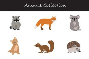 animales recopilación. plano estilo ilustración. vector