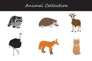 animales recopilación. plano estilo ilustración. vector