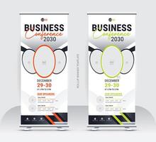 Roll-up stands banner template vector