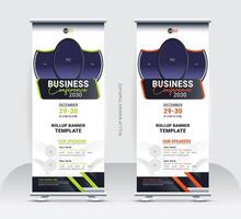 Roll-up stands banner template vector