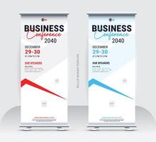 Roll-up stands banner template vector