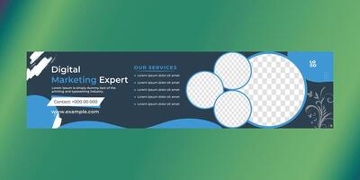 Corporate social media banner template cover design vector