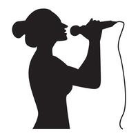 Silhouette of Singing Woman vector