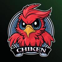 Chiken mascot logo design illustration for sport or esport team vector