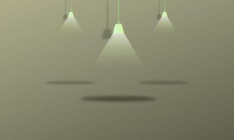 3d representación de resumen antecedentes. moderno minimalista pared diseño con lamparas y oscuridad. vector