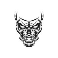 Vintage skull illustration design style vector