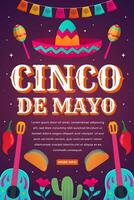 vertical banner for cinco de mayo celebrate in gradient style vector