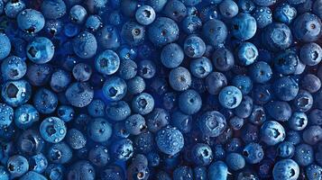 Background lots of blueberries on the table, berry texture photo