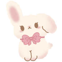 Cute fluffy bunny character png