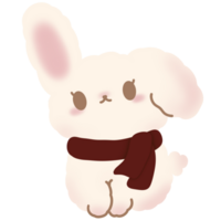 Cute fluffy bunny character png