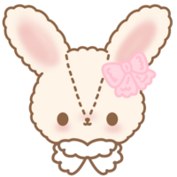 Cute bunny head character png