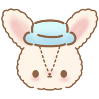 Cute bunny head character png