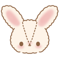 Cute bunny head character png