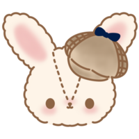 Cute bunny head character png