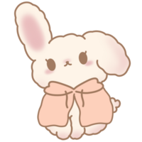 Cute fluffy bunny character png