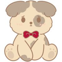a cartoon dog with a bow tie png