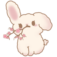 Cute fluffy bunny character png