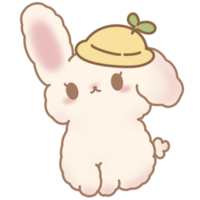 Cute fluffy bunny character png