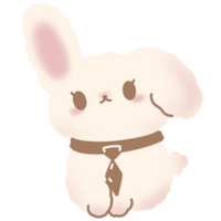 Cute fluffy bunny character png