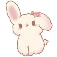 Cute fluffy bunny character png