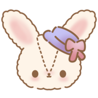 Cute bunny head character png