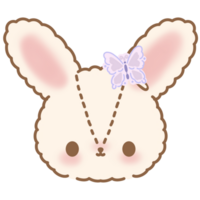 Cute bunny head character png