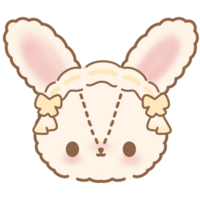 Cute bunny head character png