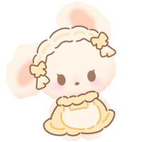 cute little bunny wearing a dress png