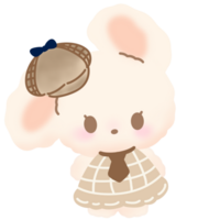 cute little bunny wearing a dress png