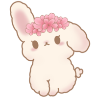 Cute fluffy bunny character png