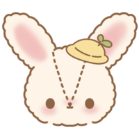 Cute bunny head character png