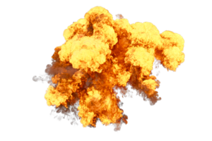 Aerial explosion on transparent background png