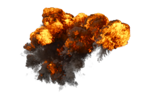 Aerial explosion on transparent background png