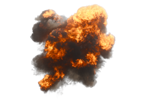 Aerial explosion on transparent background png