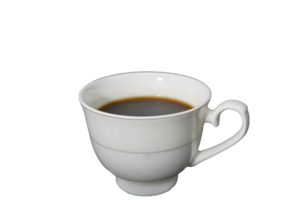 carved porcelain coffee cup with black coffee poured into it without a background png