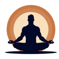 une homme dans yoga lotus position png