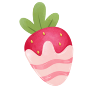 cioccolato fragole acquerello arte illustrazione png