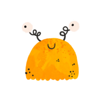 une Jaune monstre avec yeux sur ressorts. illustration pour Halloween. dessin animé monstre. mignonne bébé marrant illustration sur isolé Contexte png