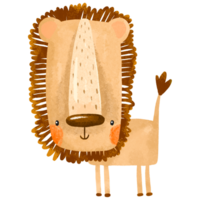 Lion illustration. Cute childish hand drawn illustration on isolated background png