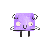 Purple monster with big eyes. Illustration for Halloween. Cartoon monster. Cute baby funny illustration on isolated background png