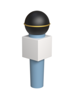 3D cartoon type Microphone rendering, png