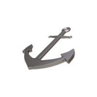 3D Realistic Anchor - Nautical Elegance in Three Dimensions png