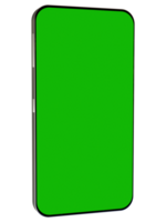 3d realista móvil teléfono con verde pantalla, Teléfono móvil para burlarse de diseño. png