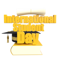 internacional estudiante día - celebrando global educación en 3d png