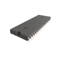 Realistic rendering of Integrated circuit, electronics component. png