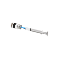 3D Realistic Bottle and Syringe. Coronavirus Vaccine, Injections, Hyaluronic Acid Closeup Isolated. Drug Ampoule Design Template, Mockup. Vaccination concept. png